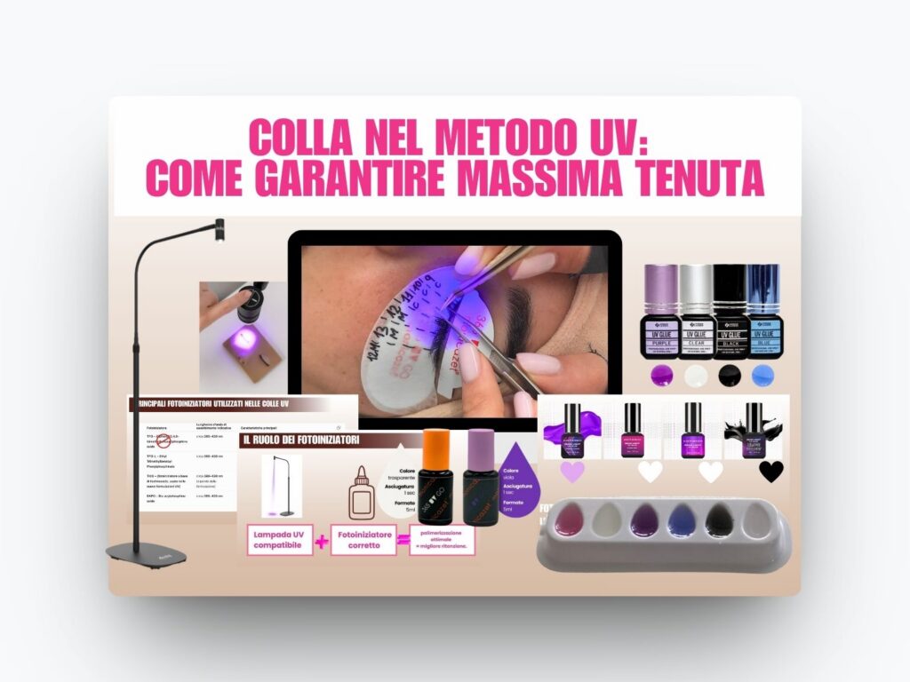 Colla UV per extension ciglia: corso su come garantire la massima tenuta