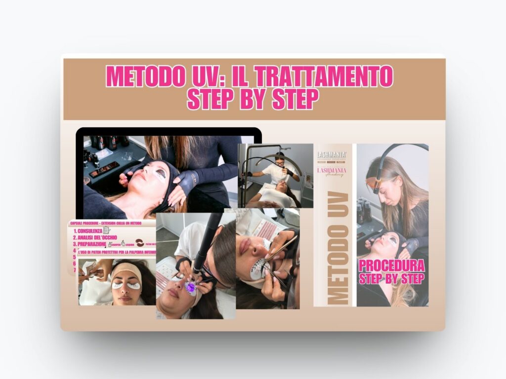 Metodo UV step by step: trattamento extension ciglia passo dopo passo